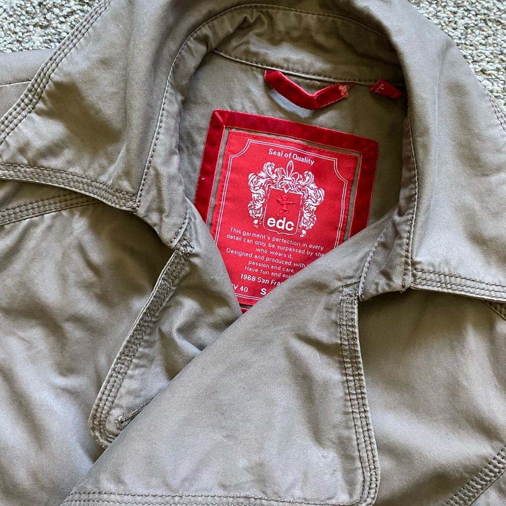 Esprit EDC Double-Breasted Taupe Jacket 100% Cotton Gilmore Girls Style (S) - Picture 4 of 12